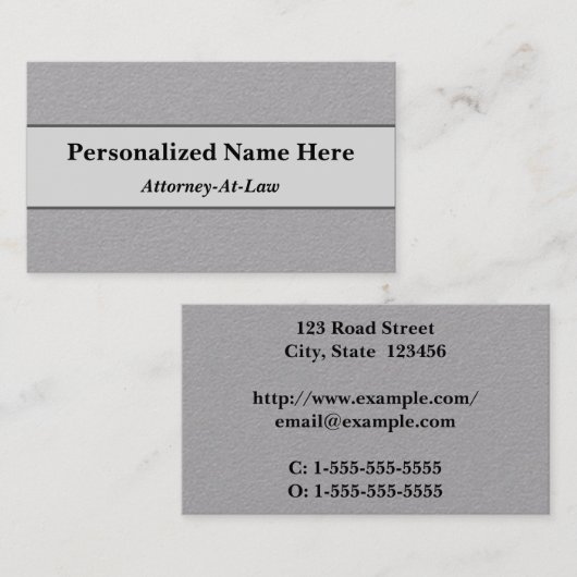 Visitekaartje voor procureur-generaal (Voorkant / Achterkant)