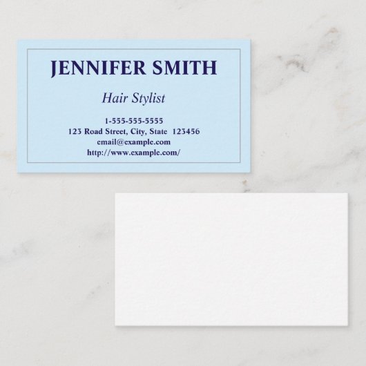 Visitekaartje voor Professional- en Basic-haarstij (Voorkant / Achterkant)