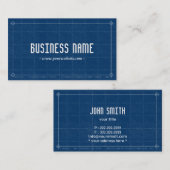 Visitekaartje voor professionele blauwdrukarchitec (Voorkant / Achterkant)