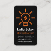 Visitekaartje voor professionele elektrische diens (Voorkant)
