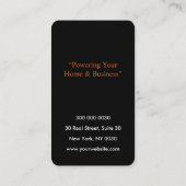 Visitekaartje voor professionele elektrische diens (Achterkant)