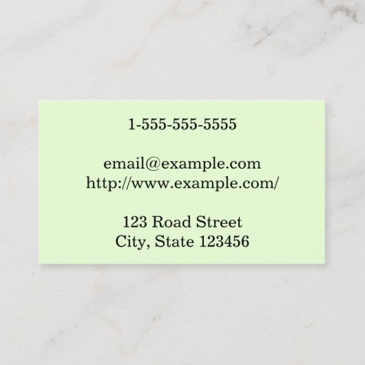 Visitekaartje voor professionele en klassieke arch (Achterkant)