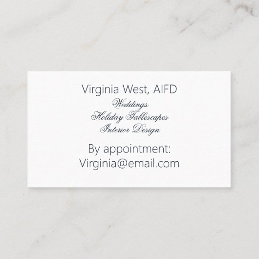 Visitekaartje voor professionele marmer en graniet (Achterkant)