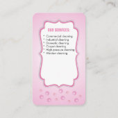 Visitekaartje voor professionele reiniging (Achterkant)