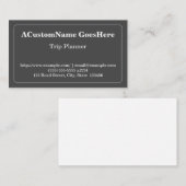 Visitekaartje voor professionele reisplatenmaatsch (Voorkant / Achterkant)