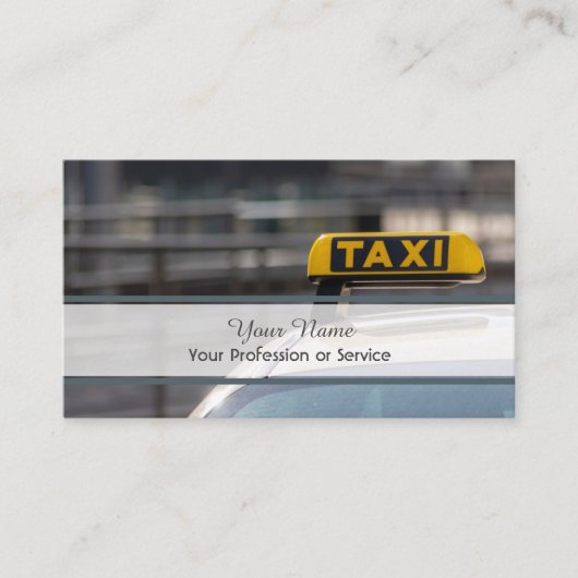 Visitekaartje voor professionele taxichauffeurs (Voorkant)