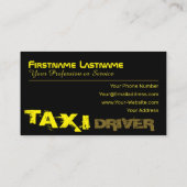 Visitekaartje voor professionele taxichauffeurs (Achterkant)