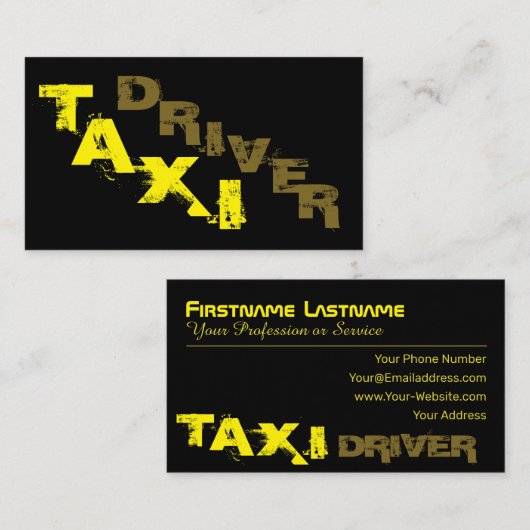 Visitekaartje voor professionele taxichauffeurs (Voorkant / Achterkant)