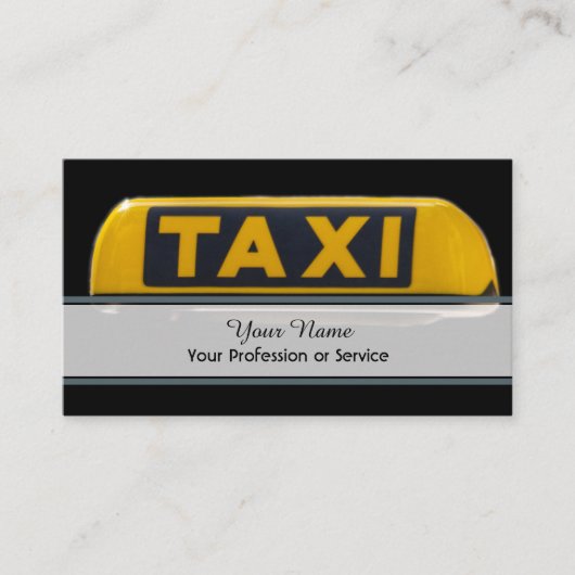 Visitekaartje voor professionele taxichauffeurs (Voorkant)