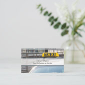 Visitekaartje voor professionele taxichauffeurs (Staand voorkant)