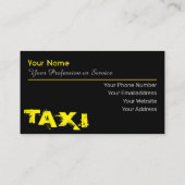 Visitekaartje voor professionele taxichauffeurs (Achterkant)