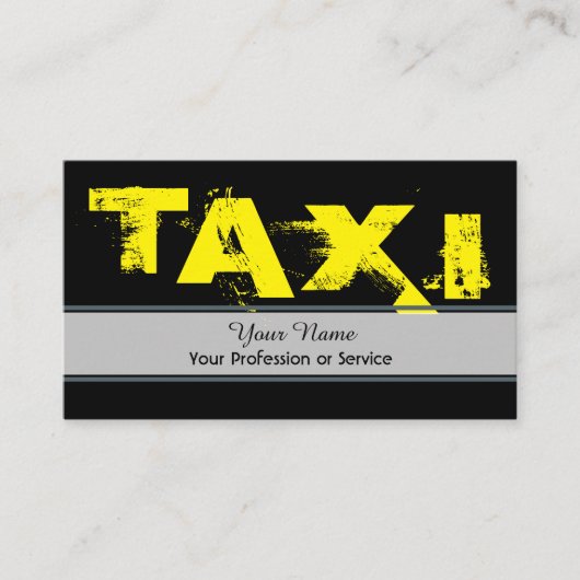Visitekaartje voor professionele taxichauffeurs (Voorkant)