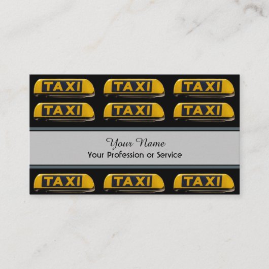 Visitekaartje voor professionele taxichauffeurs (Voorkant)