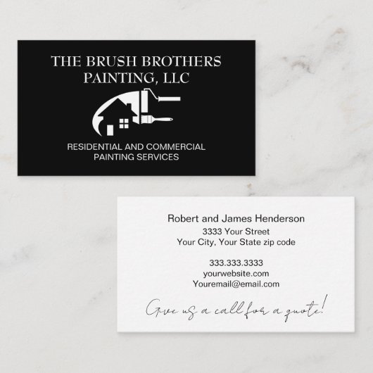 Visitekaartje voor professionele verf (Voorkant / Achterkant)