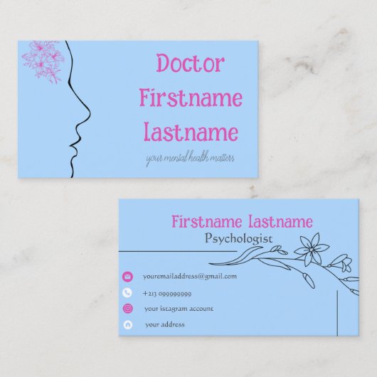 visitekaartje voor psycholoog en therapeut🥰 (Voorkant / Achterkant)