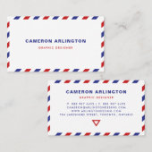 Visitekaartje voor Red and Blue Air Mail Envelope (Voorkant / Achterkant)