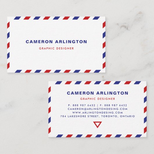 Visitekaartje voor Red and Blue Air Mail Envelope (Voorkant / Achterkant)
