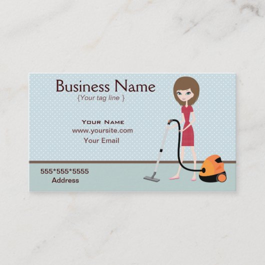 Visitekaartje voor reinigingsservice (Voorkant)
