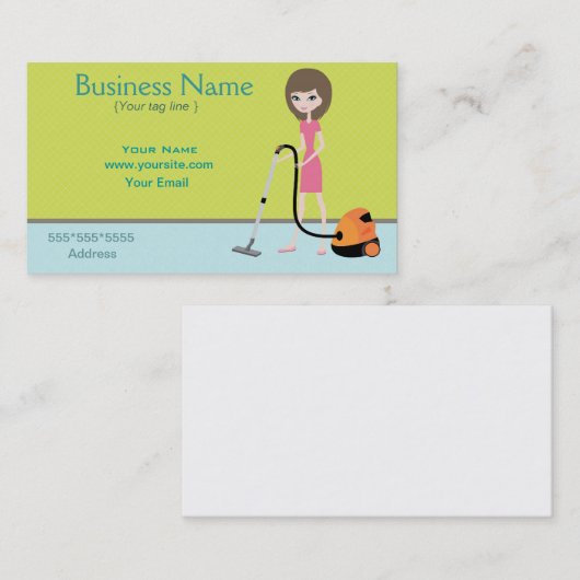 Visitekaartje voor reinigingsservice (Voorkant / Achterkant)