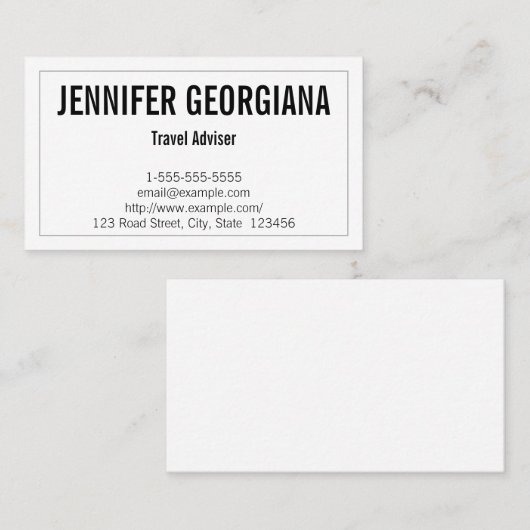 Visitekaartje voor reisadviseur voor moderne en la (Voorkant / Achterkant)