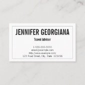 Visitekaartje voor reisadviseur voor moderne en la (Voorkant)