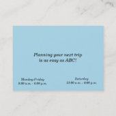 Visitekaartje voor reizen (Achterkant)