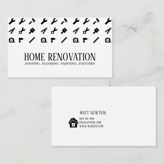 Visitekaartje voor renovatie thuis (Voorkant / Achterkant)