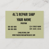 visitekaartje voor reparateurs (Achterkant)