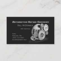 Visitekaartje voor reparatie van auto's
