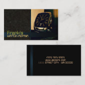 Visitekaartje voor reparatie van klokken (Voorkant / Achterkant)