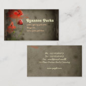 visitekaartje voor rode bloemen (Voorkant / Achterkant)