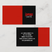 Visitekaartje voor rode en zwarte vaste kleuren (Voorkant / Achterkant)