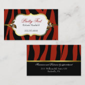 Visitekaartje voor rode en zwarte zebra afdrukken (Voorkant / Achterkant)