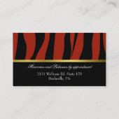 Visitekaartje voor rode en zwarte zebra afdrukken (Achterkant)