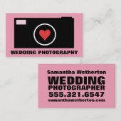 Visitekaartje voor roze camera-weddenschap (Voorkant / Achterkant)