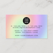 Visitekaartje voor roze en gouden ballonpartijdig  (Achterkant)