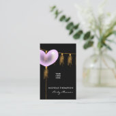 Visitekaartje voor roze en gouden ballonpartijdig (Staand voorkant)