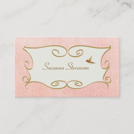 Visitekaartje voor roze en roze filamentgarens (Voorkant)