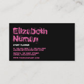 Visitekaartje voor roze en zwarte grunge Typografi (Achterkant)