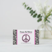 Visitekaartje voor roze getrimde Zebra vredestroep (Staand voorkant)