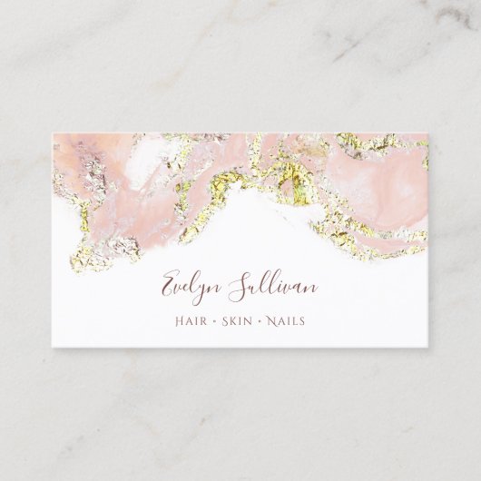 visitekaartje voor roze marmering (Voorkant)