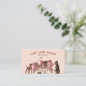 Visitekaartje voor roze telefooncentrale (Staand voorkant)