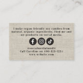 Visitekaartje voor Rustige blaaskaarsenmaker Contactkaartje (Achterkant)