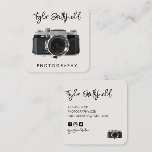Visitekaartje voor Rustige camera fotografie (Voorkant / Achterkant)