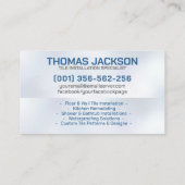 Visitekaartje voor sanitair- en tegeldiensten (Achterkant)