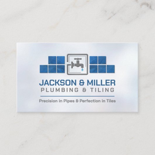 Visitekaartje voor sanitair- en tegeldiensten (Voorkant)