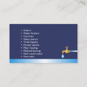 Visitekaartje voor sanitair- en verwarmingsmeester (Achterkant)