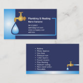 Visitekaartje voor sanitair- en verwarmingsmeester (Voorkant / Achterkant)