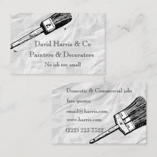 Visitekaartje voor schilder en decorator (Voorkant / Achterkant)