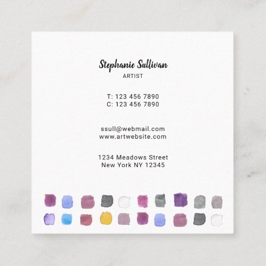 Visitekaartje voor schilderkunst (Achterkant)